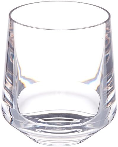 DRINIQUE Unbreakable Stemless Wine Glasses (Set of 4) 12oz Tritan Plastic Stemless Glassware for Indoor or Outdoor Use - Clear