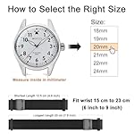 WOCCI 22mm Braided Nylon Watch Band for Men and Women, Quick Release, Black Stainless Steel Buckle (Black) - Image 4