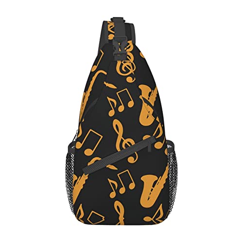 Sac à dos à bandoulière notes de musique, élégance noire intemporelle