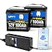 12V 100Ah LiFePO4 Bluetooth Battery (2 Pack) with 14.6V 20A Lithium Battery Charger, BCI Group 24,100A Smart BMS, Phone Bluetooth Monitoring, 15000 deep Cycles, Marine Trolling Motor RV