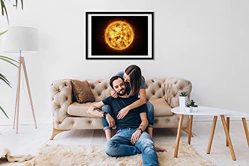 Peinture Photo Soleil Premium Cadre MDF 70x50 cm Tulup Tableau Décoratif en Bois
