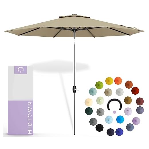 Best cantilever patio umbrella canada Midtown 8 Ft Auto-Tilt Patio Umbrella