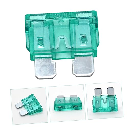 MAGICLULU - Fusibles automotrices tipo cuchilla, 100 unidades, 30 A, para autos, camiones, RV y SUV, con carcasa verde de ABS y aleación de zinc, estándar para vehículos recreativos y marinos miniatura 7
