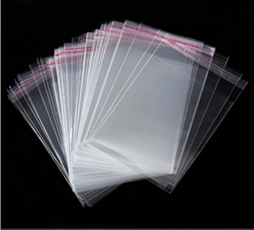 JOSDIOX 4' x 6' Self Seal Clear Cello Cellophane Resealable Plastic Poly Bags for Photo, Jewelry,...