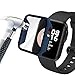 Acadeny Coque Protection Écran en Verre Trempé + PC Bumper Compatible avec Xiaomi Mi Watch Lite [avec Échelle] Anti-Rayure Protecteur Étui pour Xiaomi Mi Watch Lite -bleu