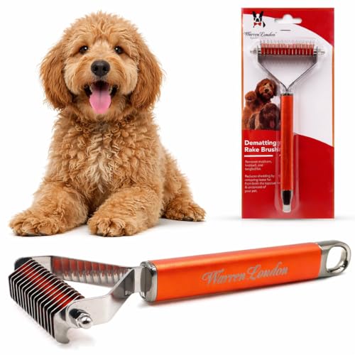 Warren London Undercoat Rake Brush for Dogs and Cats - Premium Deshedding Tool…