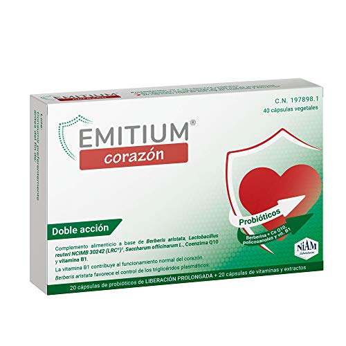 EMITIUM Corazón con probióticos, vitaminas y extractos vegetales - 40 cápsulas vegetales