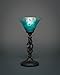 Toltec Lighting 61-DG-458 Elegant? - 7" One Light Mini Table Lamp, Dark Granite Finish with Teal Crystal Glass