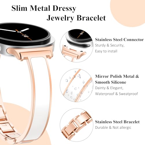Image of WINGLE Slim Bands for Galaxy Watch 8 Band Samsung Galaxy Watch 8 Classic Band 40mm 44mm 46mm Women, Jewelry Dressy Bracelet Thin Metal Strap Designer Luxury Bangle for Galaxy Watch8 / 8 Classic
