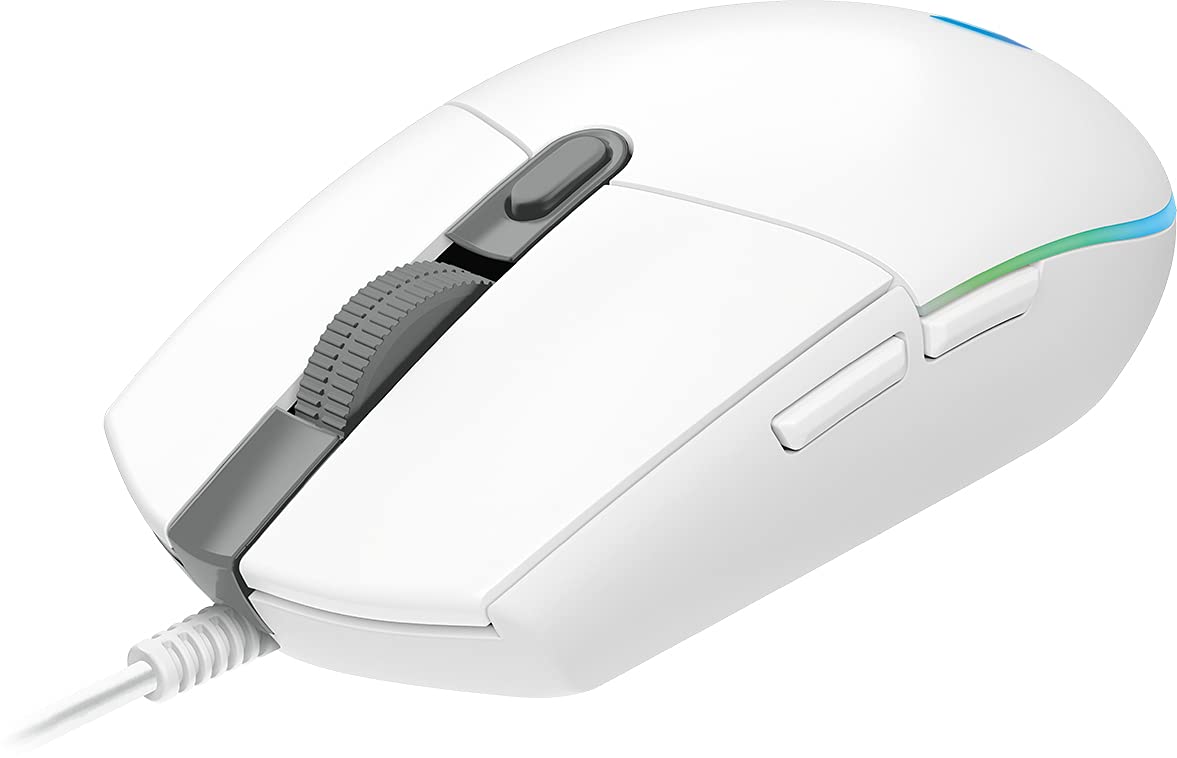 Logitech Gaming Mouse G102 LIGHTSYNC Maus für Rechtshänder, Optisch, 6 Tasten, kabelgebunden, USB, Weiß