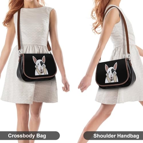 Funny English Bull Terrier Crossbody Bag Anti-Theft Side Shoulder Bags Adjustable Leather Messenger Bag Unisex4
