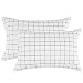 NANKO Grid Bed Pillow Case Set (2 Pack), White Grid Plaid Geometric Pattern Printed Pillowcases/Pillow Shams with Zip for Modern Duvet Cover/Bed Sheets Set- 20x30 inch Standard Queen Size
