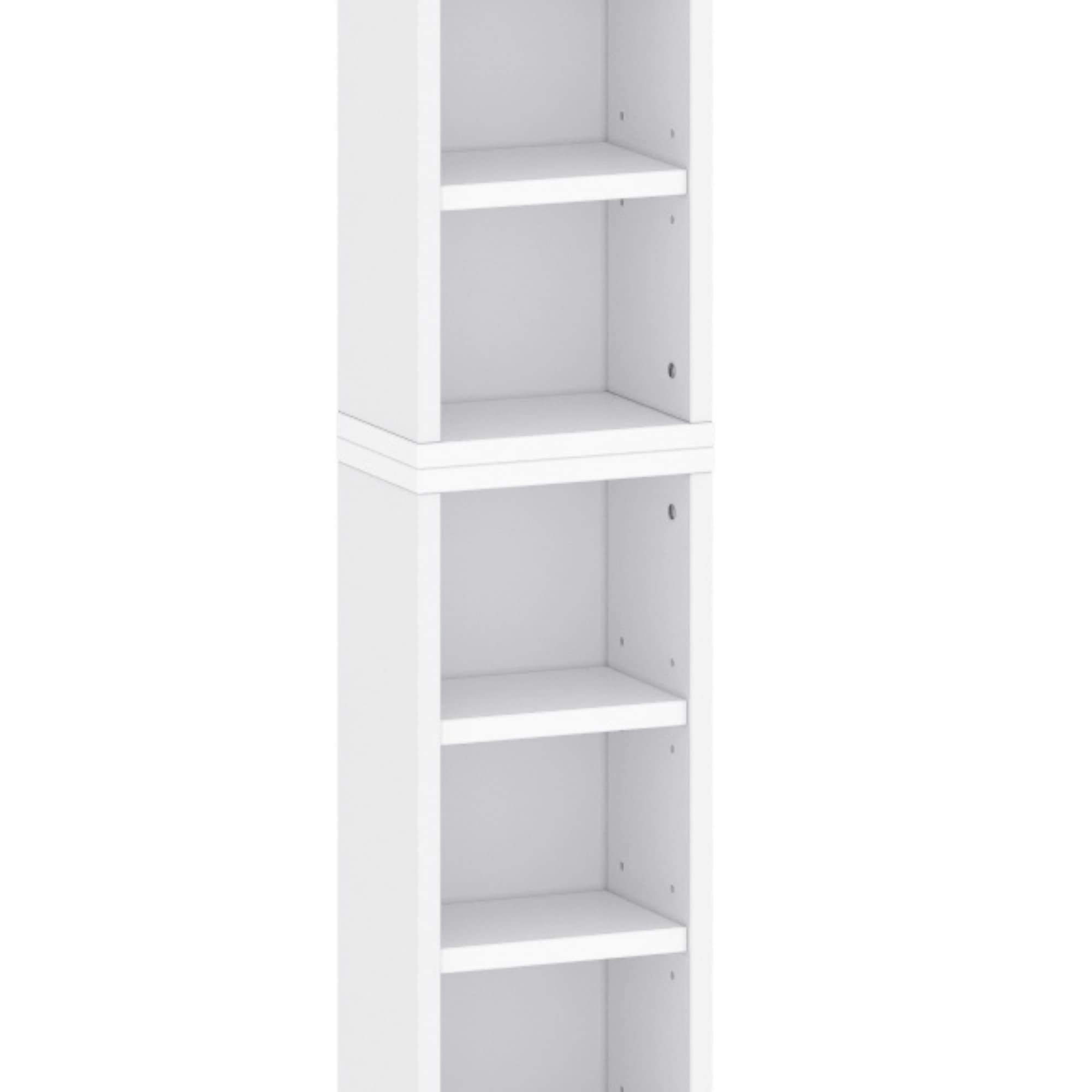Étagère pour CD DVD Bibliothèque - Espace pour 102/204 CD ou 36/72 DVD/Blue Ray - Étagère de Salon - Étagère à Livres - 12 Étagères - Blanche - 21 cm x 20 cm x 183,6 cm