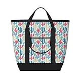 Xiso Ver Bunte isolierte Kühltasche, groß, isolierte Lunchbox, Einkaufstasche, Gefrierschrank, Lebensmitteltasche, wiederverwendbar, isoliert, auslaufsicher, Lunch-Tasche für Einkaufen, Reisen, Strand