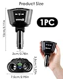 120W Cigarette Lighter USB Charger, 12V/24V Double Cigarette Adapter for Car, 5-in-1 Dual Car Lighter Adapter with Bluetooth 5.3 QC3.0 Fast Charging LED Display, Car Charger Adapter for Phones GPS - Image 5