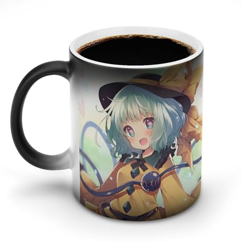東方 古明地 こいしカップ グラス 二重構造 熱で色が変わるマグカップ コーヒーカップ 温感変色マグカップ カスタムメイド コーヒーカッ ハンドル磁器 ウォーターカップ ド 陶器 耐熱 湯飲み マグ
