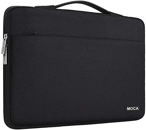 Image of MOCA 13.3-14 inch Laptop Sleeve - Waterproof Nylon Protective Case with Soft Velvet Interior for MacBook Pro 14 inch, MacBook Air & Laptops -Black, 13.3 Inch