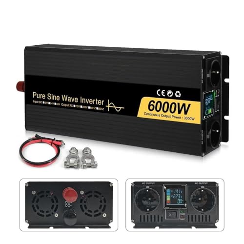 Convertisseur tension 12V 220V camping car 6000W onde sinusoïdale