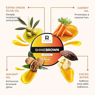 BYROKKO Shine Brown Tan Accelerator Cream 7.1 Fl Oz, Outdoor Sun or Indoor Tanning Oil or Tanning Bed Lotion, Fast Bronzer with Premium Natural Ingredients for Deep, Long-Lasting Glow