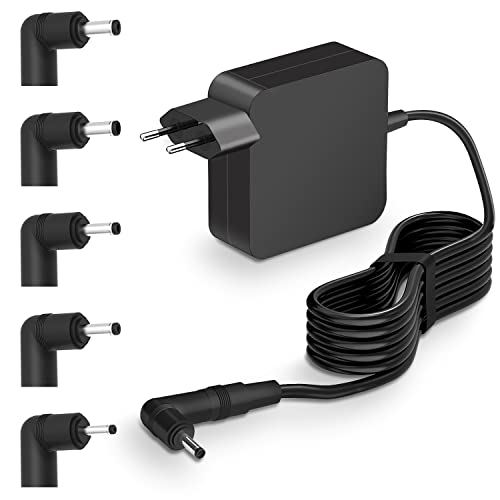65W Cargador Universal Portatil Adaptador para ASUS VivoBook 15 X, Lenovo Ideapad Acer Swift, con alimentación de 5 Conector de Carga