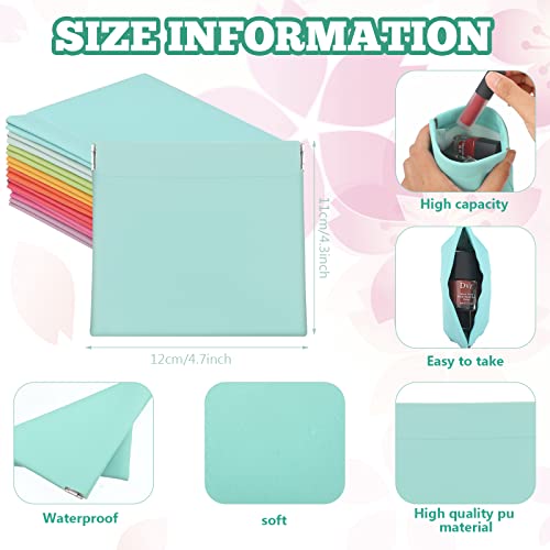 BBTO 15 Pcs Lambskin Small Makeup Bag Waterproof Leather Pocket Cosmetic Bag No Zipper Self Closing Small Cosmetic Bag Cosmetic Pouch Travel Storage for Women Cosmetics Headphones Jewelry4