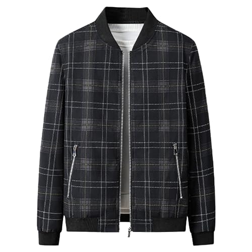 Veste d'hiver en laine pour hommes ZDJSWJ avec doublure Sherpa et col montant full zip