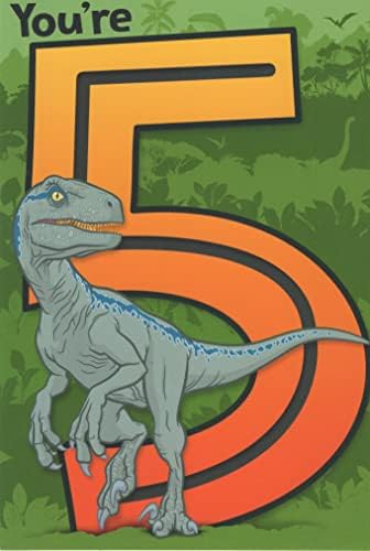 Old English Co. Grandson 5th Birthday Card Boy - Age Five - Dinosaur Birthday Card For Son - View #4