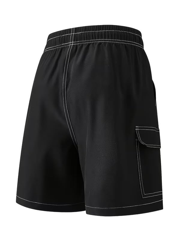 Image of Imsa Moda Men's Polycotton Relaxed Fit Shorts | Half Pant with Drawstring & 4 Pockets | Lightweight Casual Shorts for Men