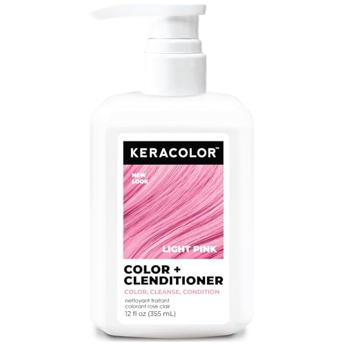 Keracolor Clenditioner LIGHT PINK Hair Dye - Semi Permanent Hair Color Depositing Conditioner, Cruelty-free, 12 Fl. Oz.