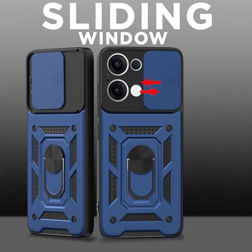 Image of AIBEX Back Cover for Oppo K13 5G | D10 Tough Armor Case | Sliding Camera Shield | 360 Protection | Kickstand Ring Holder | Military-Grade Shockproof Bumper Case
