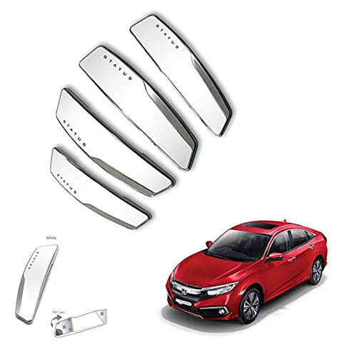 JAINFAM® Status High Gloss Premium Door Edge Guards Set of 4-(Made in Korea) - White for Honda Civic 2019