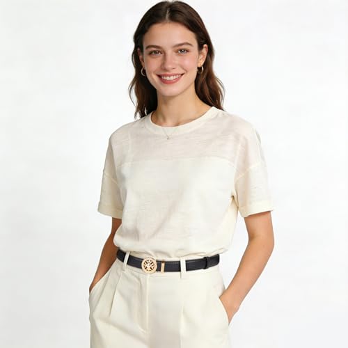 Image of Aurolran Women's Leather Belt with Buckle - Ideal for Dresses, Jeans, and Coats