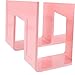 KALLORY Bookends Bookends Decorative Acrylic Binder Organizer for Desk Pink Office Decor