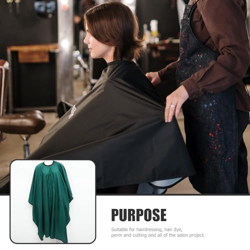 Capa impermeable para peluquería PRETYZOOM Verde con mangas miniatura 3