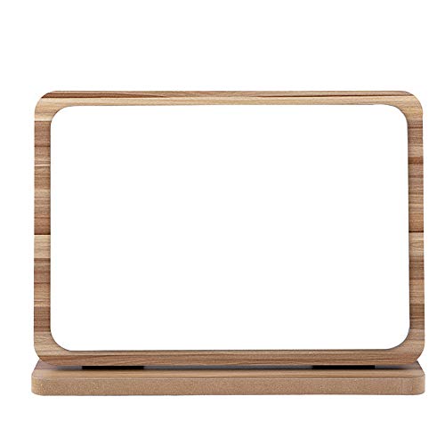 Aestivate Rectangle Compact Table Mirror Standing Wood Framed Mirror Desktop Mirror 90 Degree Rotating Mirror For Makeup Cosmetic (Vertical Rectangle) #TOP17