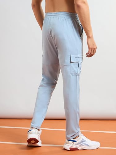 Image of TECHNOSPORT Men's Regular Fit Mid Rise Polyester Solid Cargos for Activewear, Regular Use and Quick Dry