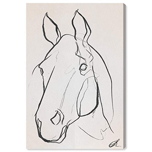 Wynwood Studio Animals Wall Art Canvas Prints 'Stallion Sketch III' Home Décor, 20" x 30", Black, White by Wynwood Studio - Used condition - US$59.96