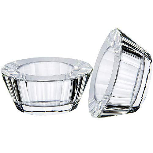 Donoucls Crystal Tealight Candle Holder Christmas Decor for Home Party Dinner, Hand-Cut 2.6'' X 1.2'' Clear