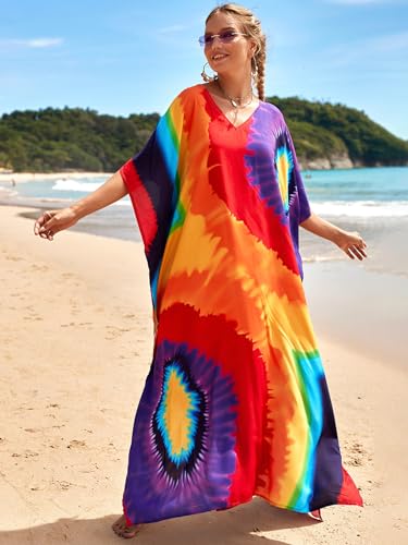 Kaftan Dresses for Women Plus Size Swimsuit Cover up Caftan Maxi Beach Dresses