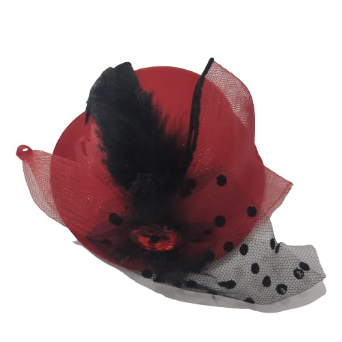Chuz N Pick Elegant Floral Hat with Two Hair Clips,Fascinating for Girl/Women.Size 12 cm approx (Red) (B09N7T4LDV) Amazon Price History, Amazon Price Tracker