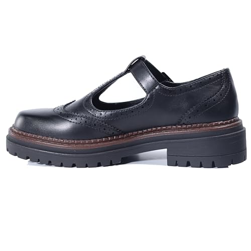 Women's T-Strap Platform Mary Jane Shoes, Round Toe Flats, Non-Slip Oxfords for Work, School, Party & Casual Wear2