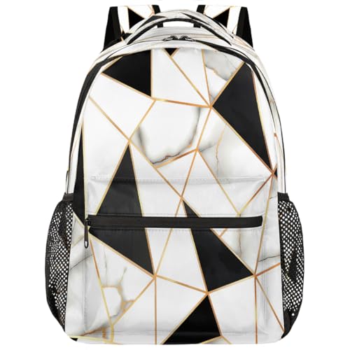 Mochila para laptop negra y dorada ergonómica contra el dolor de espalda