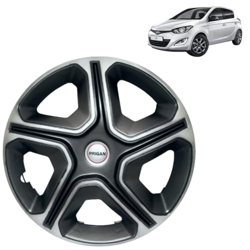 Image of Prigan i20 Elite Grey Silver Wheel Cover 14 inch for -i20 Elite (Set of 4 Pcs) (Press Fitting) Model Name- Nexon Grey Silver 14