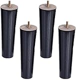 Photo Gallery gambe in legno massiccio coniche di ricambio per mobili, gambe per mobili, per divano, letto, armadio, filettatura m6, ricambio per armadio, letto, piedi, colore nero, 4 pezzi Photo Gallery gambe in legno massiccio coniche di ricambio per mobili, gambe per mobili, per divano, letto, armadio, filettatura m6, ricambio per armadio, letto, piedi, colore nero, 4 pezzi
