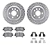Dynamic Friction Company Rear Brake Rotors-Drilled and Slotted-Silver with 5000 Euro Ceramic Brake Pads includes Hardware 7612-27036