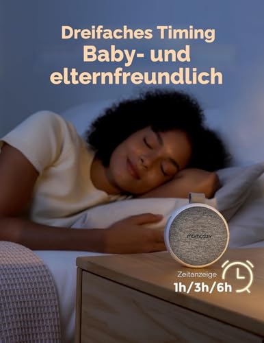 Momcozy WN06 Tragbare White Noise Machine Baby mit Nachtlicht – Weißes Rauschen Gerät für Neugeborene, 20 Beruhigende Klänge, Wiederaufladbare Weißes-Rauschen-Therapie und Bluetooth-Lautsprecher, Grau 6
