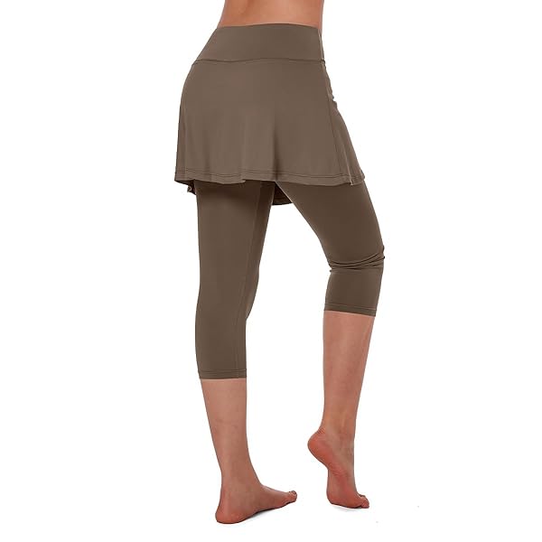 ANIVIVO Women Tennis Skirted Leggings with Pockets, Capris Yoga Leggings with Skirts&Tennis Pickleball Clothing