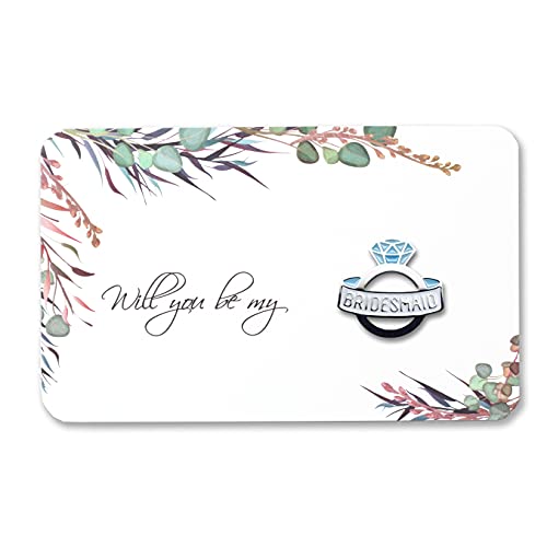 TOROS STORE Bridesmaid Gift Enamel Pins Ring Shaped (Bridesmaid Set of 1, Silver Colored) - Proposal Gifts for Bridesmaid and Maid of Honor - Brooch Pins for Clothing - Wedding Bridal Supplies