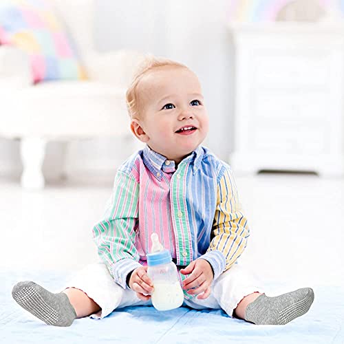 Image of MOMISY Baby Girl Boys children Non Slip Socks Toddlers Infant Warm Cotton Stretch Anti skid Socks-6 Pairs