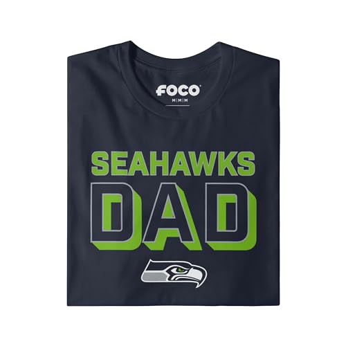 FOCO Seattle Seahawks NFL Mens Team Dad Standard T-Shirt - Navy - XL by FOCO - Used condition - Image 4